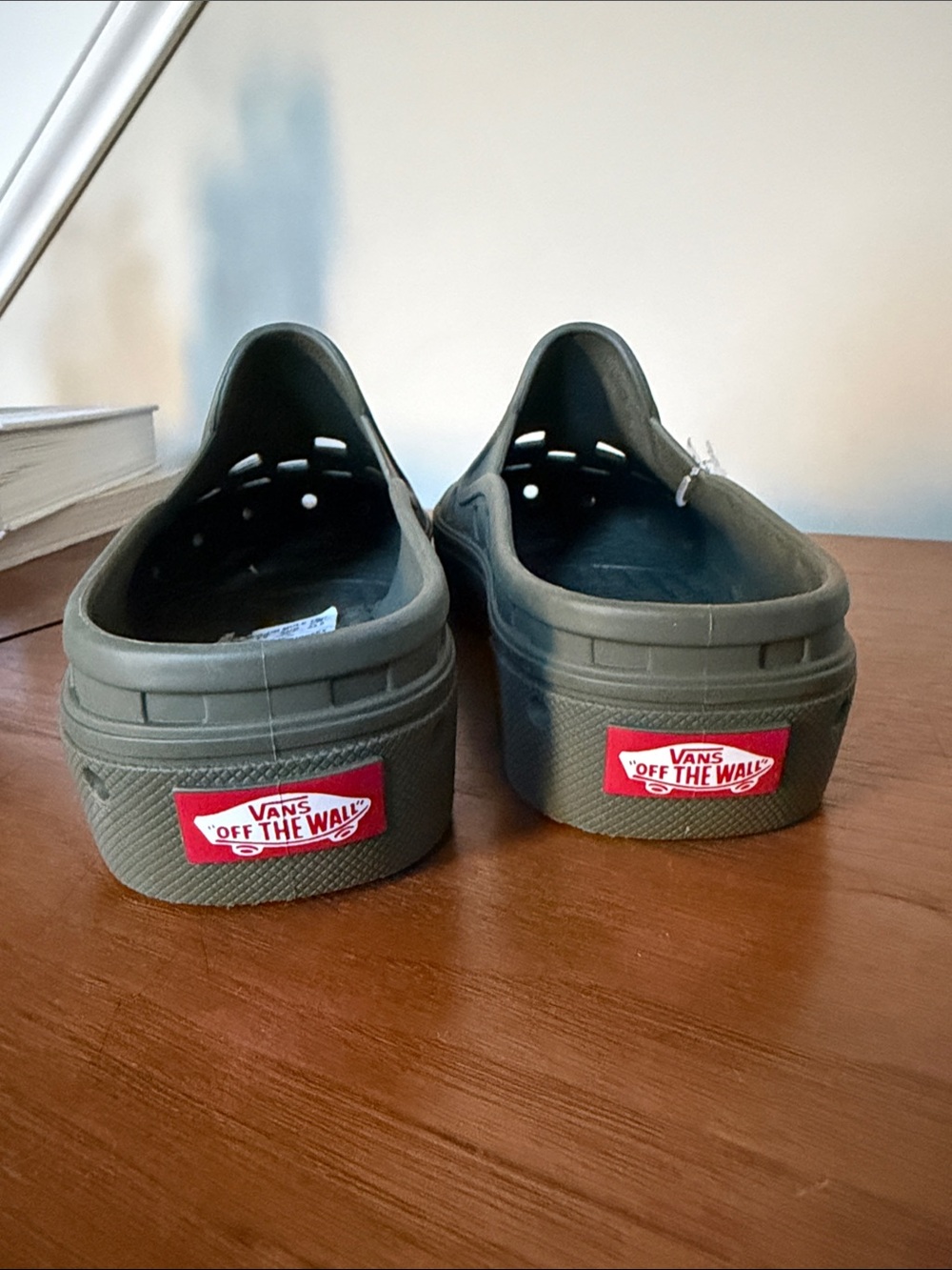 Vans Kids Olive Green Slip-On Clog Shoes